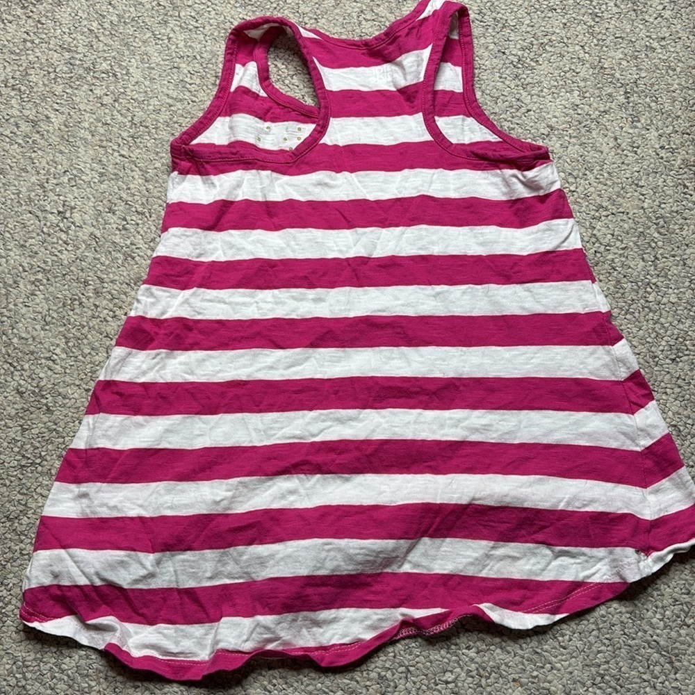 Star Ride Racer Back Pink & White Stripes Tee - Picture 4 of 5